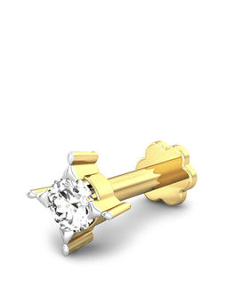 Candere by Kalyan Jewellers - Candere by Kalyan Jeweller 18kt Yellow Gold 0.10 cts Diamond Nose Pin for Women