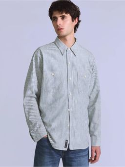 Levi's - Mens Striped Relaxed Fit Blue Shirt