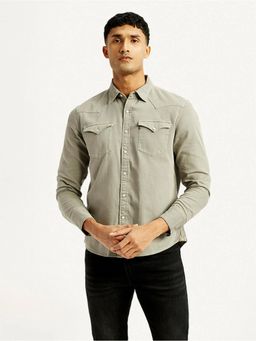 Levi's - Mens Solid Slim Fit Grey Shirt