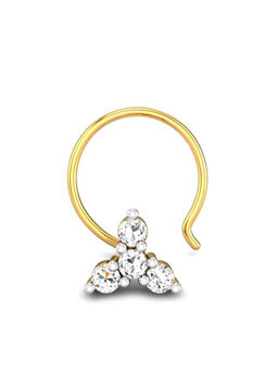 Candere by Kalyan Jewellers - Candere by Kalyan Jeweller 18kt Yellow Gold 0.04 cts Diamond Nose Pin for Women