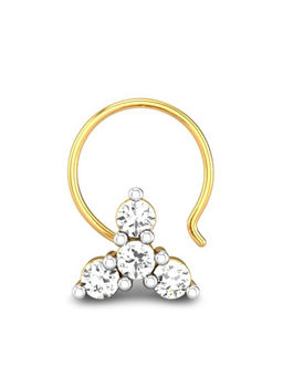 Candere by Kalyan Jewellers - Candere by Kalyan Jeweller 18kt Yellow Gold 0.08 cts Diamond Nose Pin for Women