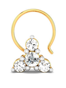 Candere by Kalyan Jewellers - Candere by Kalyan Jeweller 18kt Yellow Gold 0.10 cts Diamond Nose Pin for Women
