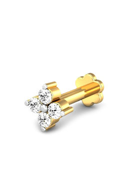 Candere by Kalyan Jewellers - Candere by Kalyan Jeweller 18kt Yellow Gold 0.08 cts Diamond Nose Pin for Women