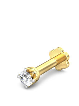 Candere by Kalyan Jewellers - Candere by Kalyan Jeweller 18kt Yellow Gold 0.05 cts Diamond Nose Pin for Women