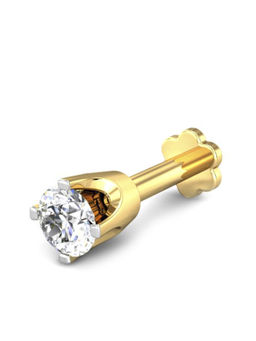 Candere by Kalyan Jewellers - Candere by Kalyan Jeweller 18kt Yellow Gold 0.15 cts Diamond Nose Pin for Women