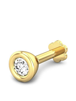 Candere by Kalyan Jewellers - Candere by Kalyan Jeweller 18kt Yellow Gold 0.10 cts Diamond Nose Pin for Women