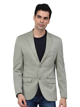 Cantabil - Men Green Self Design Casual Blazer