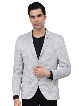 Cantabil - Men Grey Self Design Casual Blazer