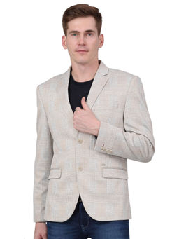 Cantabil - Men Beige Checks Casual Blazer