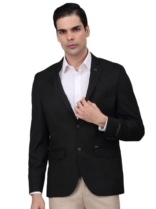 Cantabil Men Black Solid Formal Blazer