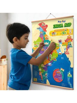 Imagimake - Mapology India Map Wall Chart with Reusable Stickers