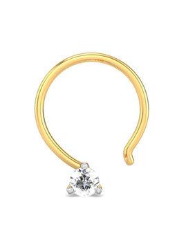 Candere by Kalyan Jewellers - Candere by Kalyan Jeweller 18kt Yellow Gold 0.03 cts Diamond Nose Pin for Women