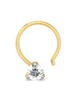 Candere by Kalyan Jewellers - Candere by Kalyan Jeweller 18kt Yellow Gold 0.07 cts Diamond Nose Pin for Women