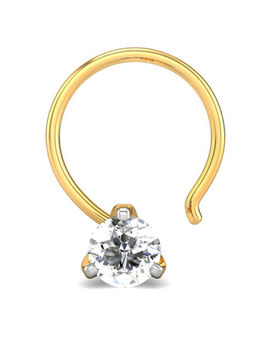 Candere by Kalyan Jewellers - Candere by Kalyan Jeweller 18kt Yellow Gold 0.10 cts Diamond Nose Pin for Women