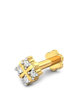 Candere by Kalyan Jewellers - Candere by Kalyan Jeweller 18kt Yellow Gold 0.04 cts Diamond Nose Pin for Women
