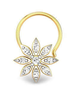 Candere by Kalyan Jewellers - Candere by Kalyan Jeweller 18kt Yellow Gold 0.05 cts Diamond Nose Pin for Women