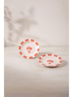 Freedom Tree - Toddy Palm Handpainted Ceramic Tapas Plate - Set of 2