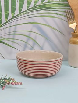 VarEesha - Parikrama Red Spiral Ceramic Serving Bowl - Large