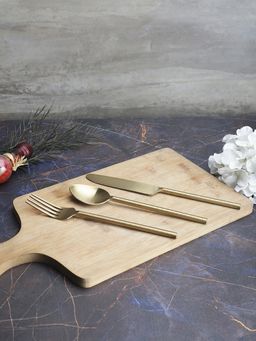 VarEesha - Imperial Matt Gold Stainless Steel Silverware Set/ Cutlery Set of 3