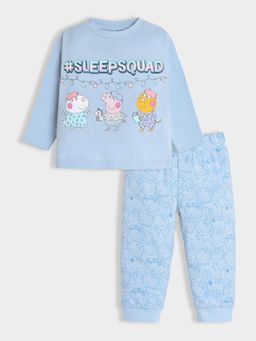 Mi Arcus - Cotton Knitted Peppa Pig Print Night Suit Set