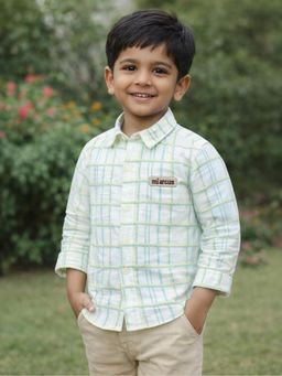 Mi Arcus - Cotton Smart Casual Check Mandarin Shirt for Boys