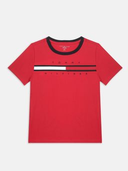 Tommy Hilfiger - Boys Embroidered Logo Regular Fit Cotton T-Shirt