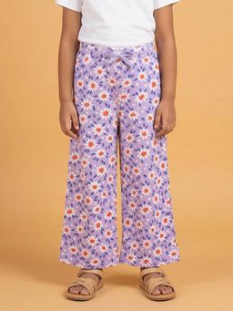 KiddoPanti - Cotton All Over Lavender Bloom Floral Printed Pyjama