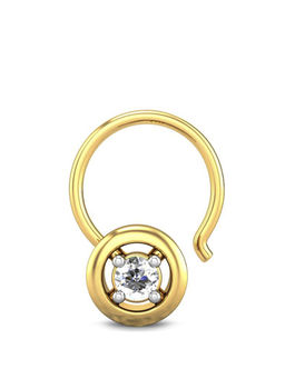Candere by Kalyan Jewellers - Candere by Kalyan Jeweller 18kt Yellow Gold 0.03 cts Diamond Nose Pin for Women