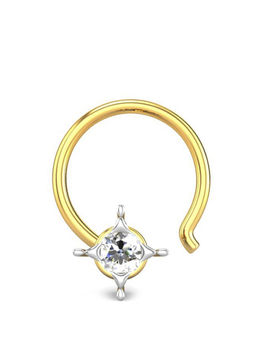 Candere by Kalyan Jewellers - Candere by Kalyan Jeweller 18kt Yellow Gold 0.03 cts Diamond Nose Pin for Women