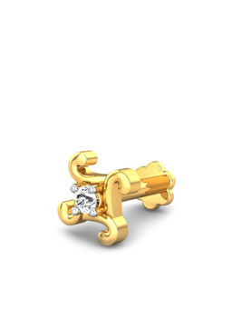 Candere by Kalyan Jewellers - Candere by Kalyan Jeweller 18kt Yellow Gold 0.03 cts Diamond Nose Pin for Women