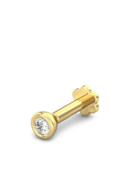 Candere by Kalyan Jewellers - Candere by Kalyan Jeweller 18kt Yellow Gold 0.03 cts Diamond Nose Pin for Women
