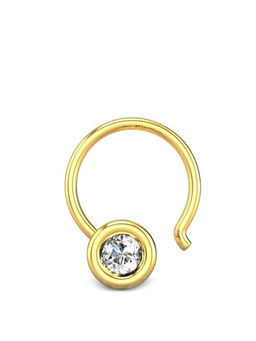 Candere by Kalyan Jewellers - Candere by Kalyan Jeweller 18kt Yellow Gold 0.03 cts Diamond Nose Pin for Women