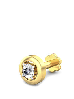 Candere by Kalyan Jewellers - Candere by Kalyan Jeweller 18kt Yellow Gold 0.07 cts Diamond Nose Pin for Women