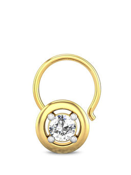 Candere by Kalyan Jewellers - Candere by Kalyan Jeweller 18kt Yellow Gold 0.07 cts Diamond Nose Pin for Women
