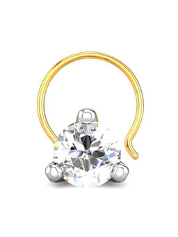 Candere by Kalyan Jewellers - Candere by Kalyan Jeweller 18kt Yellow Gold 0.20 cts Diamond Nose Pin for Women