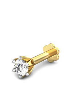 Candere by Kalyan Jewellers - Candere by Kalyan Jeweller 18kt Yellow Gold 0.10 cts Diamond Nose Pin for Women
