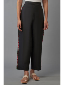 W - Black Solid Parallel Pant