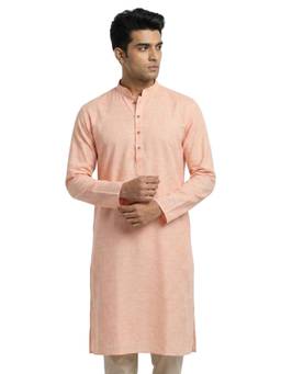 Sanman Ethnix by Raymond - Red Mandarin Full Sleeve Kurta