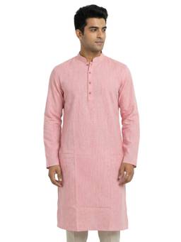 Sanman Ethnix by Raymond - Red Mandarin Full Sleeve Kurta