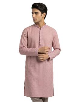 Sanman Ethnix by Raymond - Violet Mandarin Full Sleeve Kurta