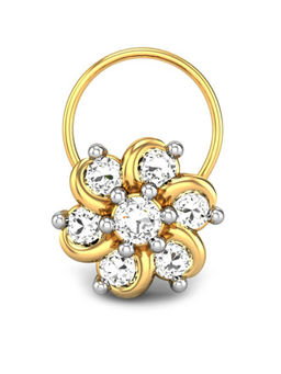 Candere by Kalyan Jewellers - Candere by Kalyan Jeweller 18kt Yellow Gold 0.12 cts Diamond Nose Pin for Women