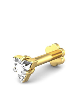 Candere by Kalyan Jewellers - Candere by Kalyan Jeweller 18kt Yellow Gold 0.15 cts Diamond Nose Pin for Women