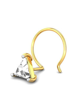 Candere by Kalyan Jewellers - Candere by Kalyan Jeweller 18kt Yellow Gold 0.15 cts Diamond Nose Pin for Women