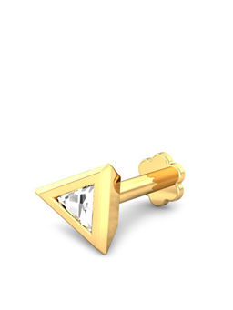 Candere by Kalyan Jewellers - Candere by Kalyan Jeweller 18kt Yellow Gold 0.15 cts Diamond Nose Pin for Women