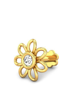 Candere by Kalyan Jewellers - Candere by Kalyan Jeweller 18kt Yellow Gold 0.05 cts Diamond Nose Pin for Women