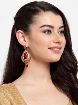 Anika's Creations - Anika's Creation Stunning White Pearl Gold Plated Chandbali For Women And Girls