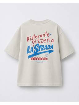 Alan Jones - Boys Off White Text Printed Oversized T-shirt