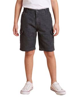 CAVIO - Boys Dark Grey Solid Cargo Pocket Shorts
