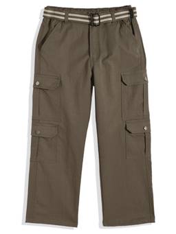 CAVIO - Boys Brown Solid Cargo with Belt