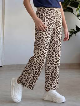 Lil Tomatoes - Girls Multi-Color Cotton Drawstring Animal Printed Trouser